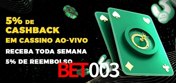 Promoções do cassino ao Vivo Bet003